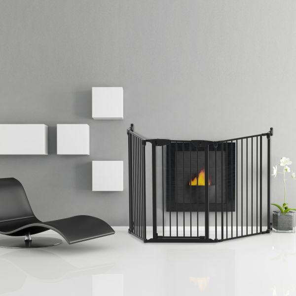 Noma 3 Panel Gate Zwart (197.5 cm)