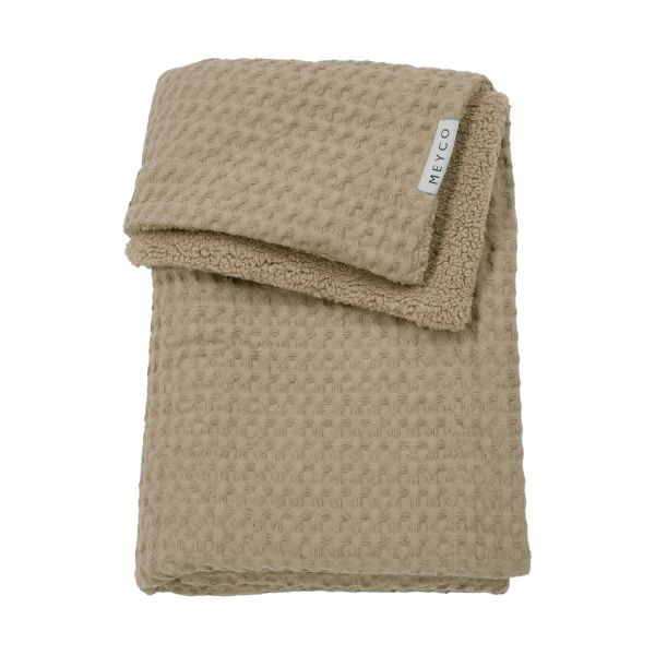 Meyco Baby Wiegdeken Wafel Teddy Taupe 75 x 100 cm