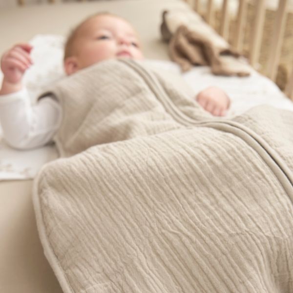 Meyco Baby Slaapzak Hydrofiel Gevoerd Uni Pre-Washed Sand 60 cm Meyco Baby Slaapzak Hydrofiel Gevoerd Uni Pre-Washed Sand 60 cm