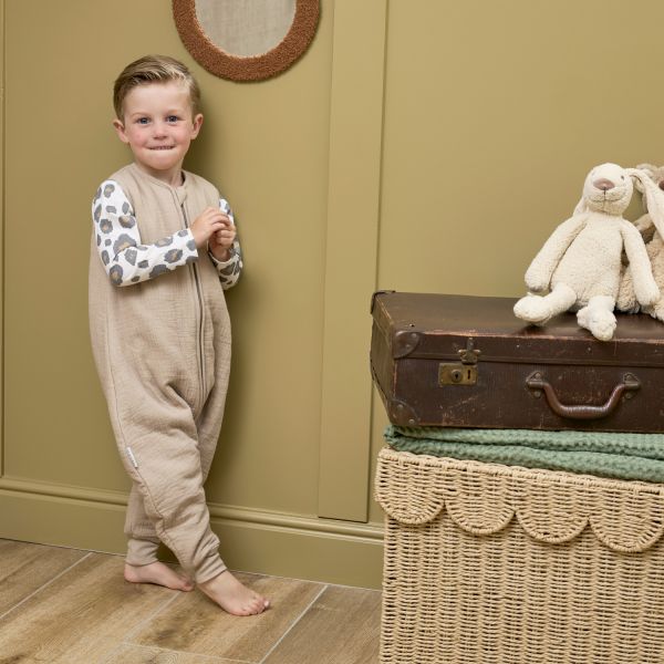 Meyco Baby Slaapzak Jumper Winter Hydrofiel Uni Pre-Washed Sand 80 cm