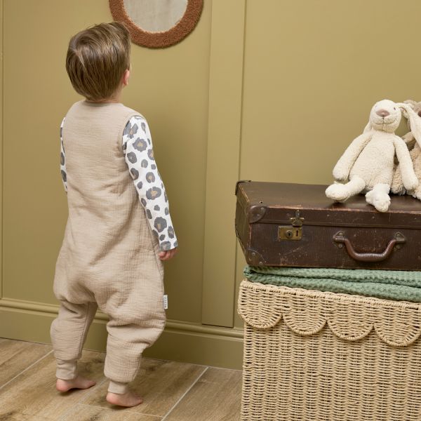 Meyco Baby Slaapzak Jumper Winter Hydrofiel Uni Pre-Washed Sand 80 cm