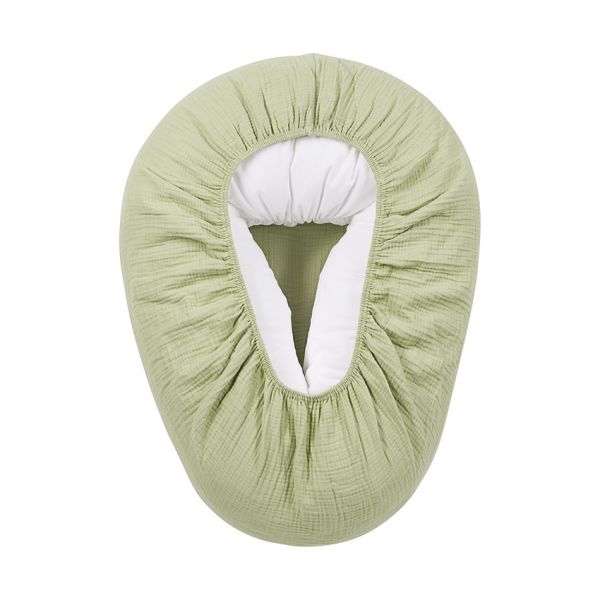 Meyco Baby Uni Relaxhoes Voedingskussen - Pre-Washed Hydrofiel - Soft Olive Meyco Baby Uni Relaxhoes Voedingskussen - Pre-Washed Hydrofiel - Soft Olive