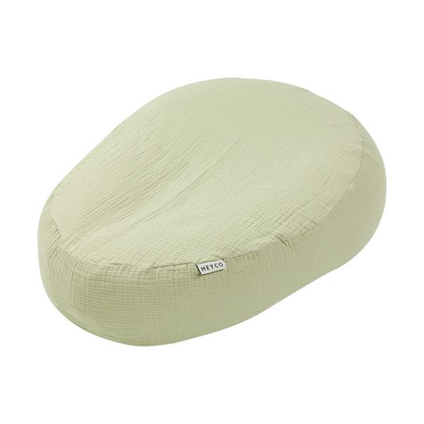 Meyco Baby Uni Relaxhoes Voedingskussen - Pre-Washed Hydrofiel - Soft Olive Meyco Baby Uni Relaxhoes Voedingskussen - Pre-Washed Hydrofiel - Soft Olive