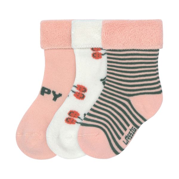 Lässig Terry Socks GOTS - 3-pack - Cherry Peach - Maat 15-18