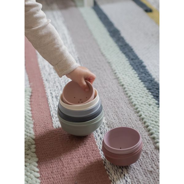 Bibs Wobbly Tower Pastel Rainbow