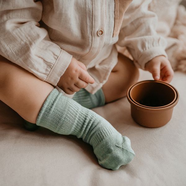 Kipkep Blijf-Sokjes - 12-18 Mnd - Pale Green 1-pack