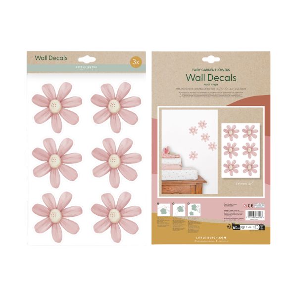 Little Dutch Muurstickers Flowers Fairy Garden - 3x A4 Size Sheets Little Dutch Muurstickers Flowers Fairy Garden - 3x A4 Size Sheets