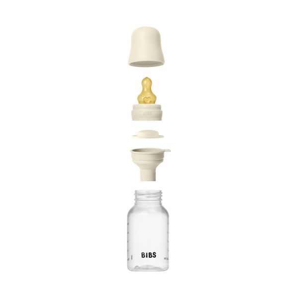 BIBS Fles - Slow Flow - 150 ml - Latex - Ivory - Ronde Speen 