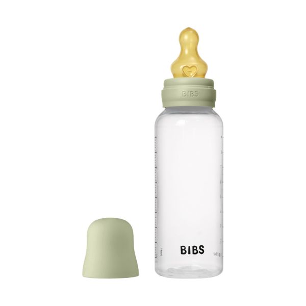 BIBS Fles - Medium Flow - 270 ml - Latex - Sage - Ronde Speen BIBS Fles - Medium Flow - 270 ml - Latex - Sage - Ronde Speen