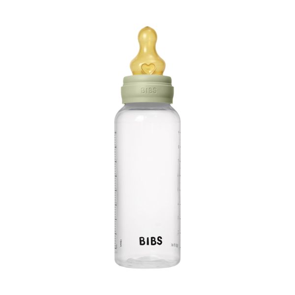 BIBS Fles - Medium Flow - 270 ml - Latex - Sage - Ronde Speen BIBS Fles - Medium Flow - 270 ml - Latex - Sage - Ronde Speen