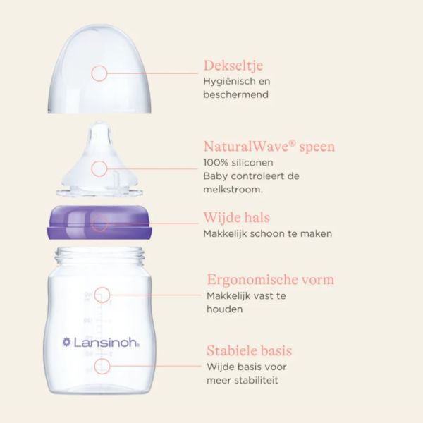 Lansinoh Fles Met Natural Wave Speen 160 ml