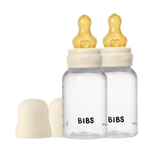 BIBS Fles - Slow Flow - 2 Pack - 150 ml - Latex - Ivory BIBS Fles - Slow Flow - 2 Pack - 150 ml - Latex - Ivory