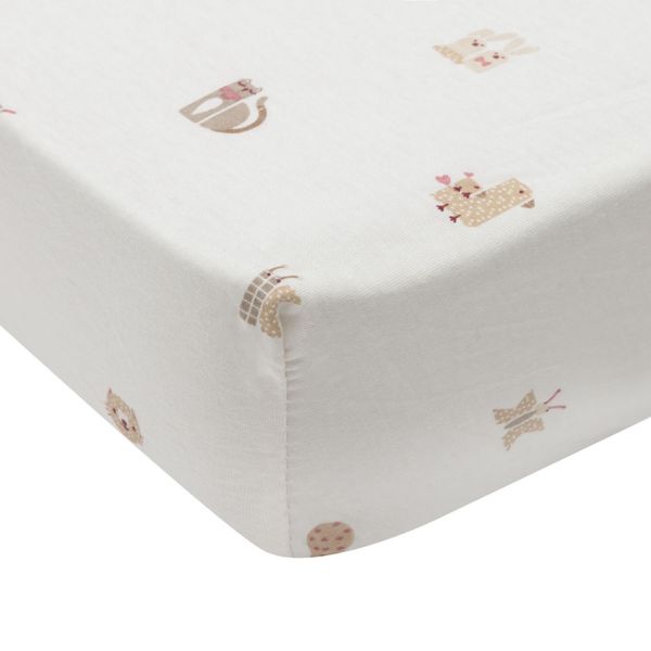 Jollein Hoeslaken Jersey 70/75x140/150cm - Animal Friends