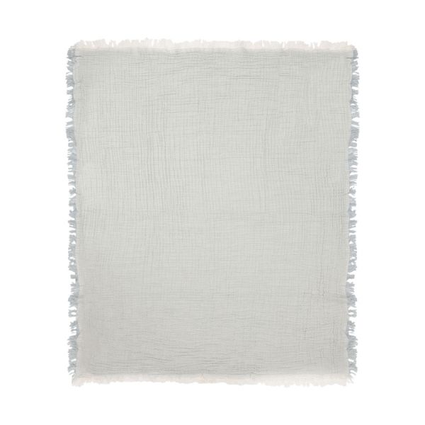 Jollein Deken Wieg - 75 x 100 cm - Fringe Stripe Sea Green/Ivory GOTS 