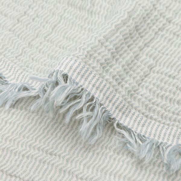 Jollein Deken Wieg - 75 x 100 cm - Fringe Stripe Sea Green/Ivory GOTS 