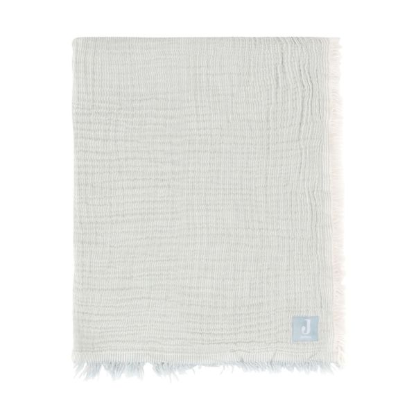 Jollein Deken Wieg - 75 x 100 cm - Fringe Stripe Sea Green/Ivory GOTS 