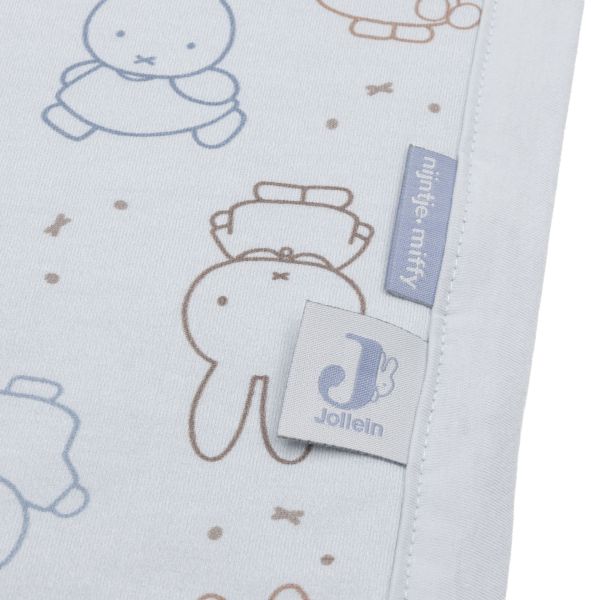 Jollein Miffy Moments Wiegdeken - 75 x 100 cm - Cloudy Blue Jollein Miffy Moments Wiegdeken - 75 x 100 cm - Cloudy Blue