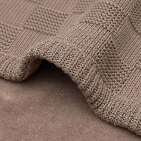 Jollein Deken Wieg Box Knit - Velvet - 75 x 100 cm - Milky Coffee
