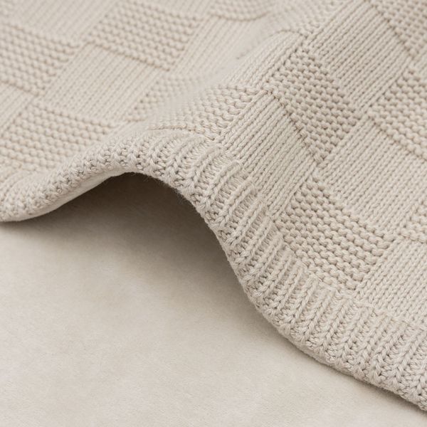Jollein Deken Ledikant Box Knit - Velvet - 100 x 150 cm - Warm Sand