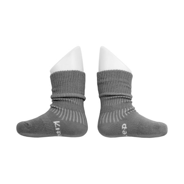 KipKep Blijf-Sokjes - 0-6 Mnd - 2 Pack - Pebble Grey