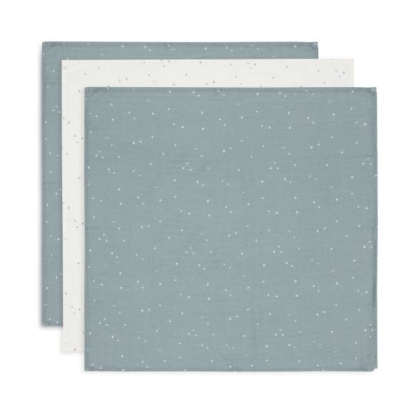 Jollein Twinkling Small Multidoek - 3 Pack - 70 x 70 cm - Hydrofiel - Sea Green