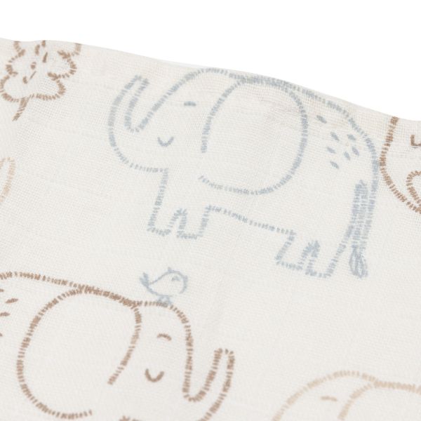 Jollein Tetra Doek Small 70x70 cm - Elephant Tales – 3 Stuks Jollein Tetra Doek Small 70x70 cm - Elephant Tales – 3 Stuks