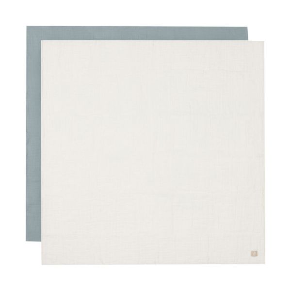 Jollein Tetra Doek Large - 2 Stuks - 115 x 115 cm - Sea Green/Ivory Jollein Tetra Doek Large - 2 Stuks - 115 x 115 cm - Sea Green/Ivory