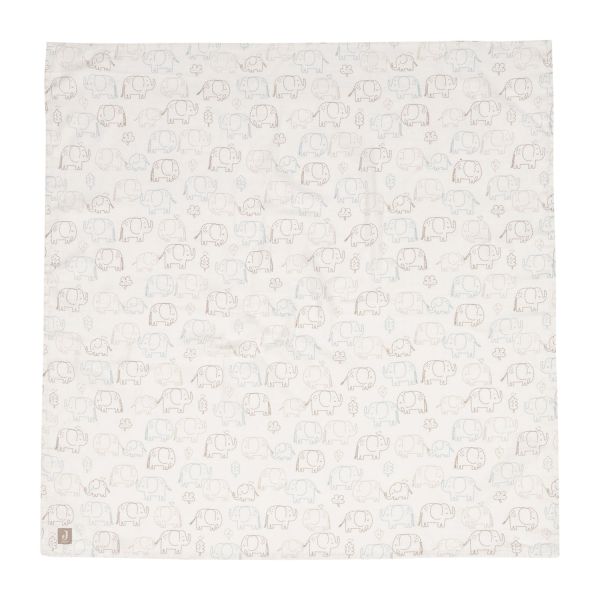 Jollein Hydrofiele Doek - Elephant Tales - Large - 115x115 cm - 2 Stuks Jollein Hydrofiele Doek - Elephant Tales - Large - 115x115 cm - 2 Stuks
