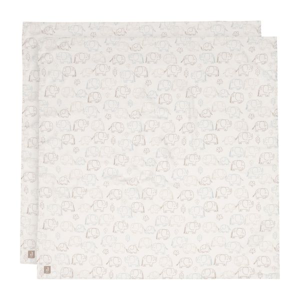 Jollein Hydrofiele Doek - Elephant Tales - Large - 115x115 cm - 2 Stuks Jollein Hydrofiele Doek - Elephant Tales - Large - 115x115 cm - 2 Stuks