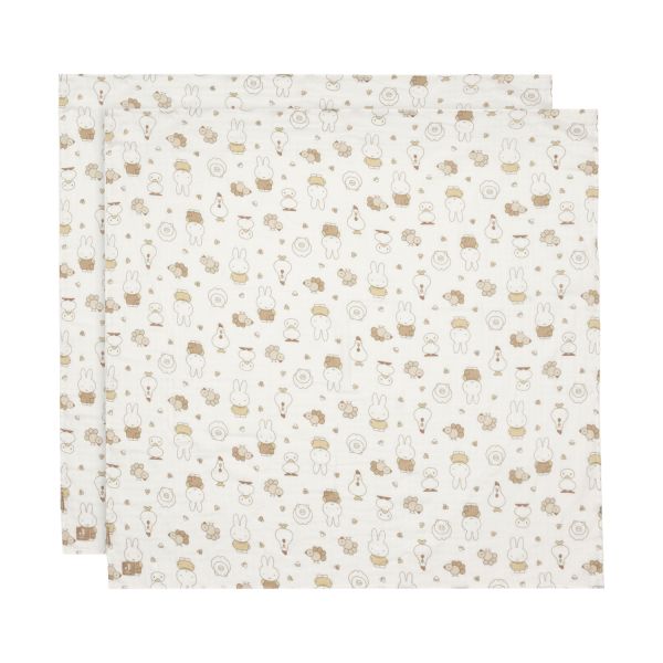 Jollein Tetra Doeken - 2 Stuks - 115 x 115 cm - Miffy Family Farm