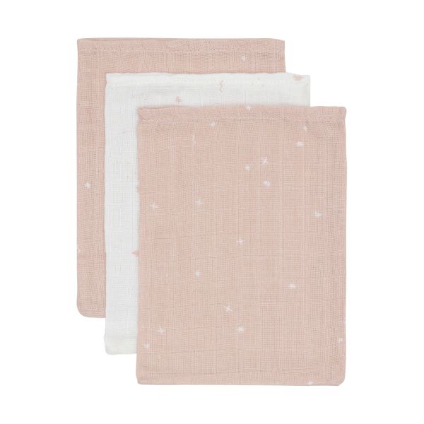 Jollein Twinkling Washandje - 3 Pack - 15 x 20 cm - tetra - Wild Rose Jollein Twinkling Washandje - 3 Pack - 15 x 20 cm - tetra - Wild Rose