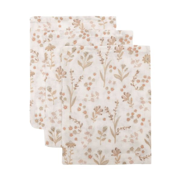 Jollein Bloomy Washandje - 3 Stuks - 15 x 20 cm - Tetra