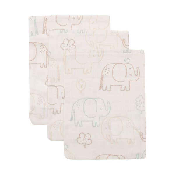 Jollein Tetra Washandje - Elephant Tales - 15x20 cm - 3 Stuks Jollein Tetra Washandje - Elephant Tales - 15x20 cm - 3 Stuks