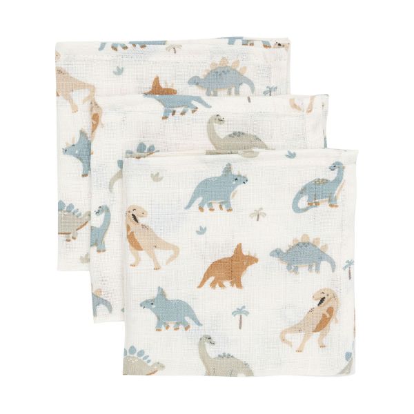 Jollein Roarsome Monddoekje - 3 Pack - 31 x 31 cm - Hydrofiel