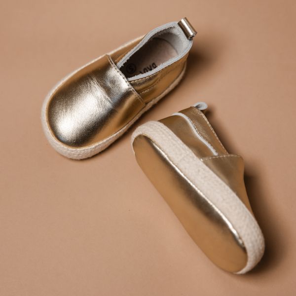 Mavies Babyshoes Babyboots Lou Gold Metallic M / 19 Mavies Babyshoes Babyboots Lou Gold Metallic M / 19
