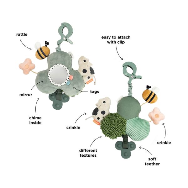Done By Deer Tiny Farm Activiteitenspiegel Met Clip – Groen Done By Deer Tiny Farm Activiteitenspiegel Met Clip – Groen