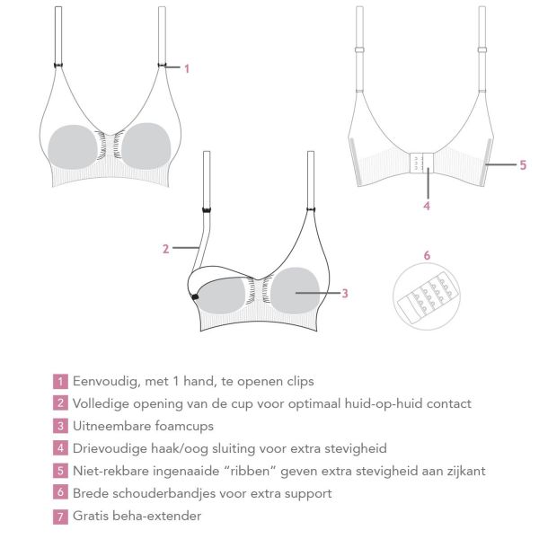 Carriwell Voedingsbeha Padded Zwart XL