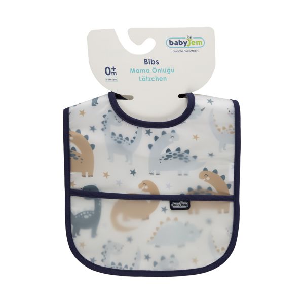 Babyjem Vlekbestendig Schort - Donkerblauwe Dinosaurus Babyjem Vlekbestendig Schort - Donkerblauwe Dinosaurus