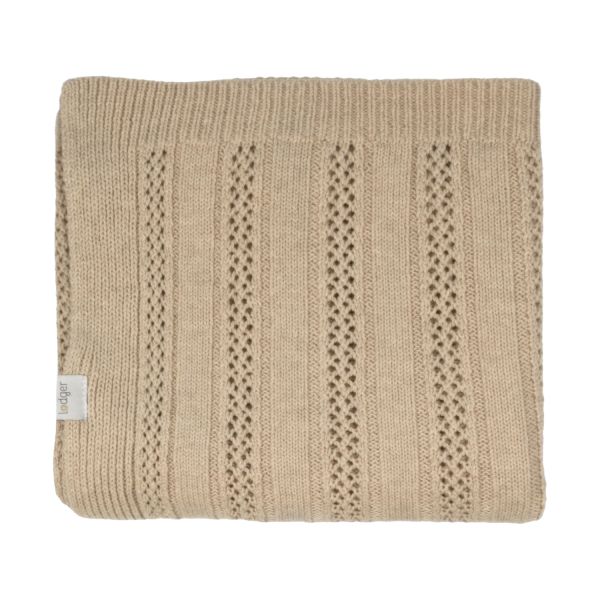 Lodger Dreamer Deken - 80 x 100 cm - Pointelle Merino - Beige