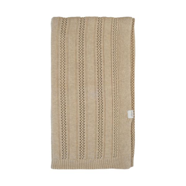 Lodger Dreamer Deken - 80 x 100 cm - Pointelle Merino - Beige
