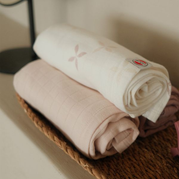 Lodger Swaddler Solid Matcha Rose 3-Pack 70x70