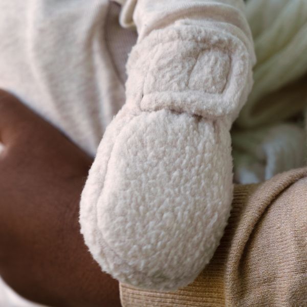Lodger Mittens Teddy Fleece Birch 0-12M