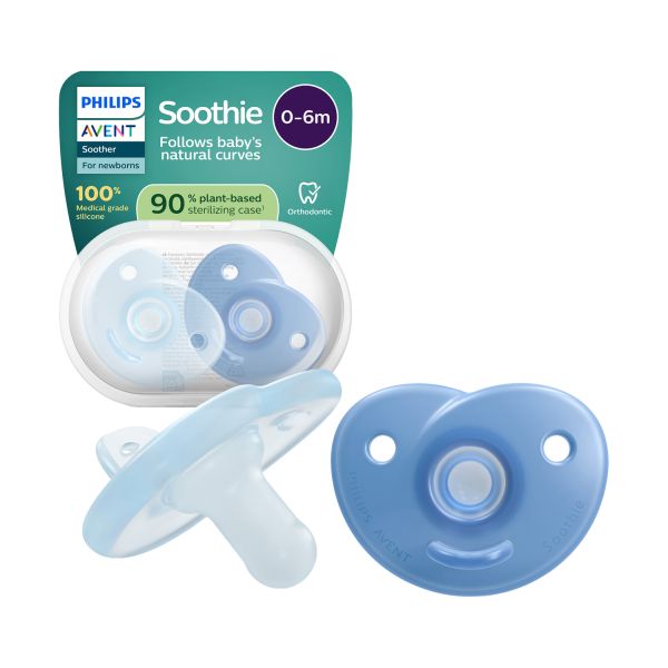 Philips Avent Soothie Hart - 0-6 Mnd - 2 Stuks - Plant-based - Blauw Philips Avent Soothie Hart - 0-6 Mnd - 2 Stuks - Plant-based - Blauw