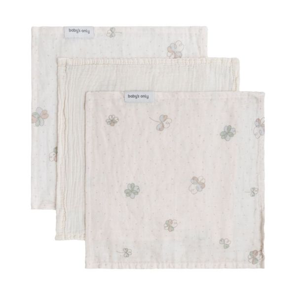 Baby's Only Tender Monddoekje - 3-Pack - 30x30cm - Linen / Clover