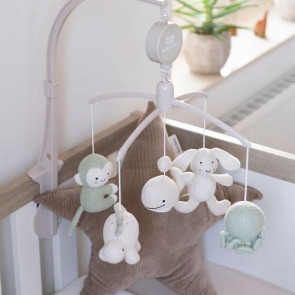 Baby's Only Muziekmobiel Animals Laurel Green / Warm Linen
