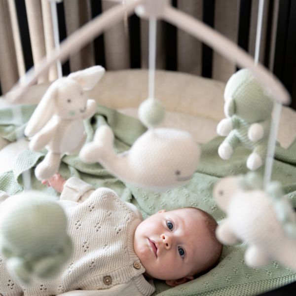Baby's Only Muziekmobiel Animals Laurel Green / Warm Linen
