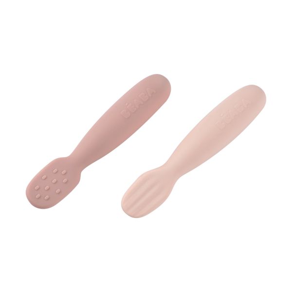 Beaba Oefenlepelset - Marshmallow & Cotton Candy - 2-Delig Beaba Oefenlepelset - Marshmallow & Cotton Candy - 2-Delig