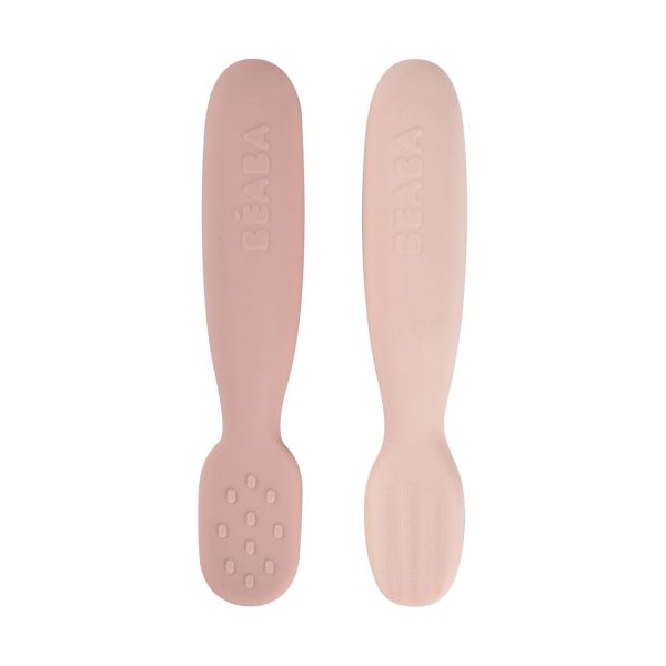 Beaba Oefenlepelset - Marshmallow & Cotton Candy - 2-Delig Beaba Oefenlepelset - Marshmallow & Cotton Candy - 2-Delig