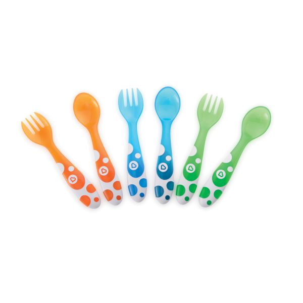 Munchkin Multi-Coloured Fork & Spoons 12mnd+ (6 Stuks) Munchkin Multi-Coloured Fork & Spoons 12mnd+ (6 Stuks)