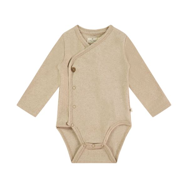 A Tiny Story Romper Lange Mouw Oatmeal Melange 62